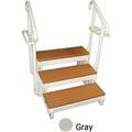 Confer 36 in. 3 Stairs Spa Steps - Gray with Hand Rails SSS36-3-G